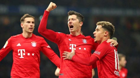 德甲下半程强势开局，拜仁慕尼黑客战四球横扫柏林赫塔