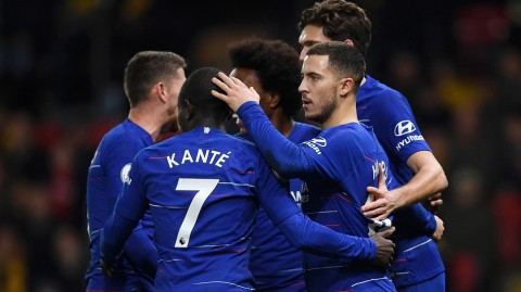 英超焦点战：阿扎尔独中两元，切尔西客场惊险战胜沃特福德