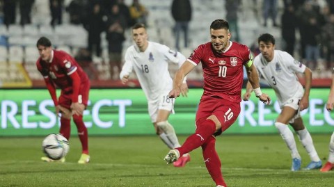 弗拉霍维奇梅开二度闪耀贝尔格莱德 塞尔维亚力克阿塞拜疆紧咬葡萄牙