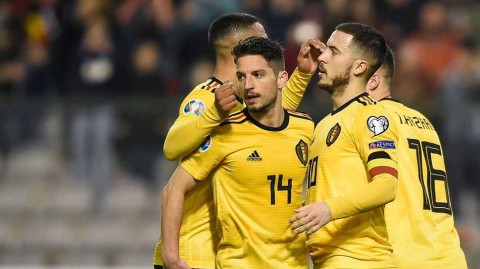 欧预赛揭幕战：阿扎尔独中两元，比利时主场三比一力克俄罗斯