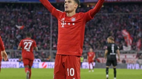 库蒂尼奥右脚踝手术成功，两周后复出力争赶上拜仁争冠关键期