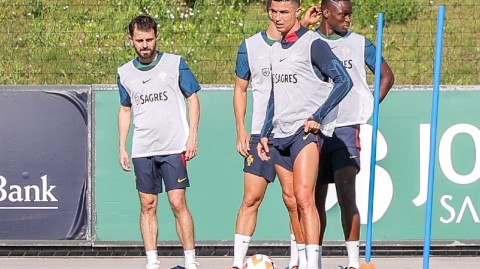 葡萄牙雄师秣马欧预赛 C罗领衔训练展现王者风范