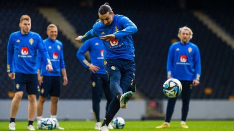 神塔归来！伊布训练场挥汗如雨助瑞典战欧预赛