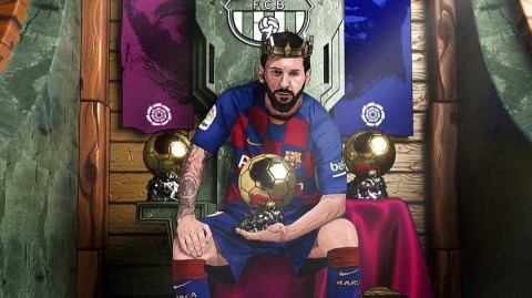 梅西六夺金球奖封神时刻 外媒创意海报致敬传奇