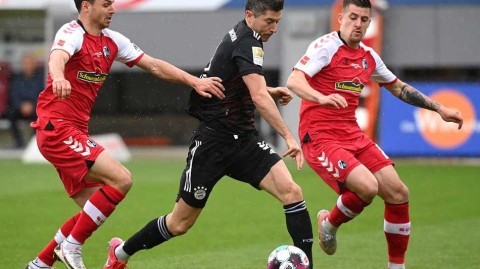 德甲传奇夜：莱万追平纪录，拜仁客场两度领先憾平弗赖堡