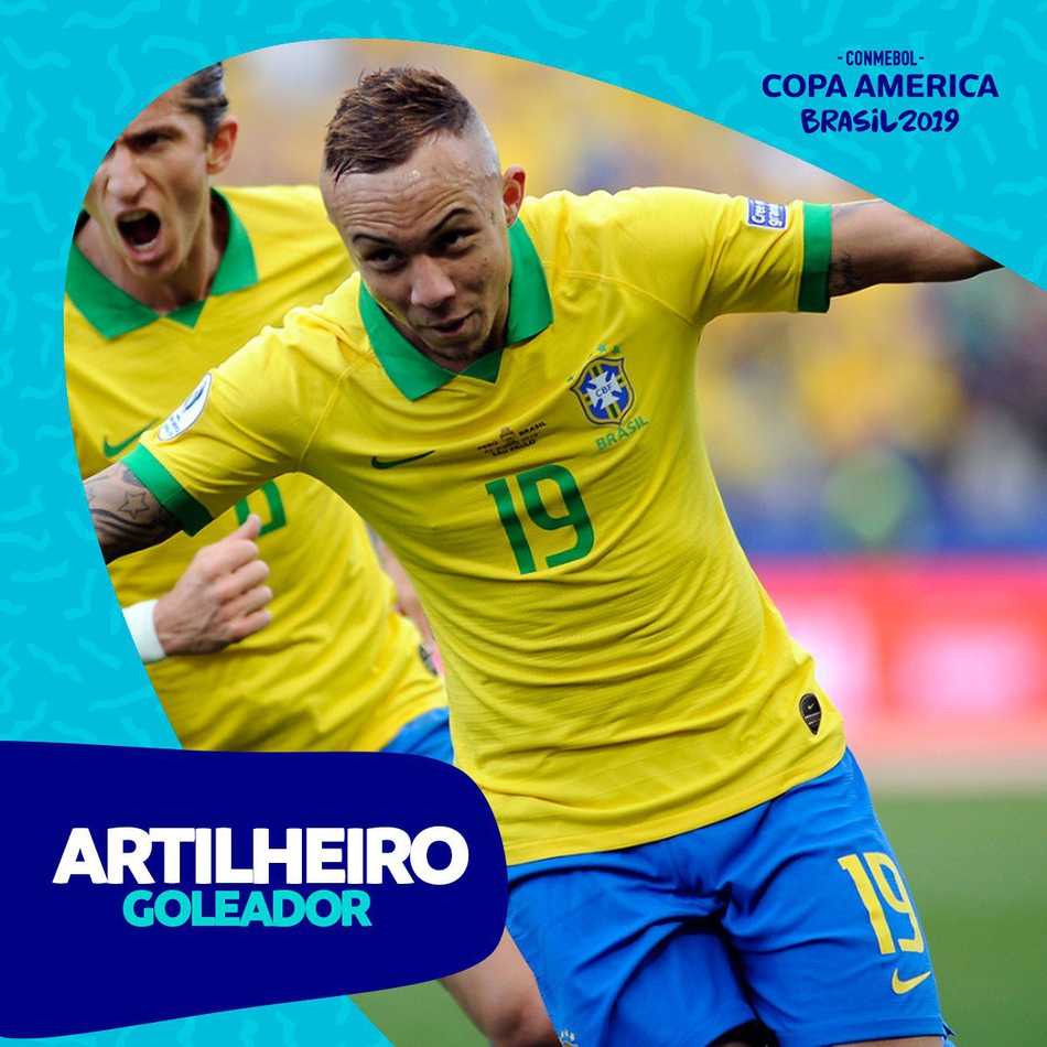 桑巴军团书写辉煌篇章:巴西队横扫2019美洲杯全部大奖 赛后,埃弗顿抱着最佳射手奖杯,脸上洋溢着孩子般的笑容,身旁的队友投来赞赏的目光,这一刻的荣耀属于他,也属于强大的巴西队。