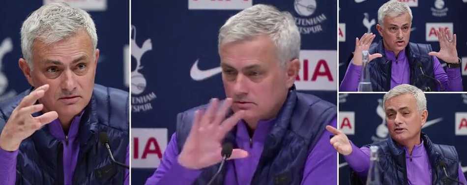 穆里尼奥在热刺首次新闻发布会上面带微笑，他身着一丝不苟的深色西装，眼神中透露着往日的坚定与久违的轻松，仿佛在向世界宣告他的归来并非为了证明过去，而是为了开启新的征服。