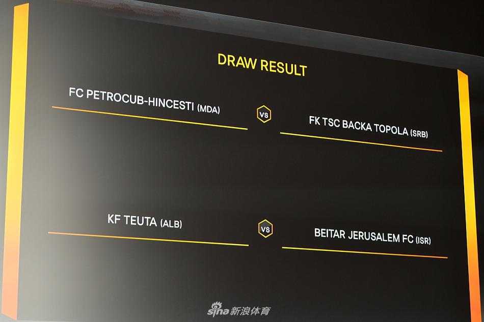 直播镜头特写抽签台，一只手正从众多小球中选出一个，背景是欧联杯官方标志